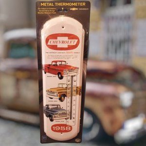 Classic Chevrolet Pick-up - Retro Large Metal Thermometer - Indoor/Outdoor